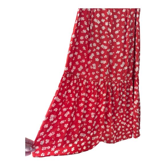 Madewell Ruffle-Wrap Midi Skirt in Happy Hibiscus size 2 - Picture 9 of 12